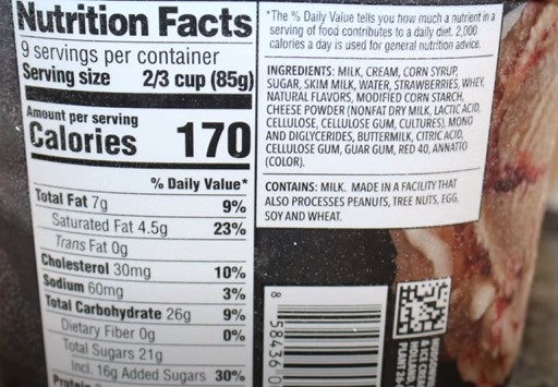 HUDS Nutrition facts